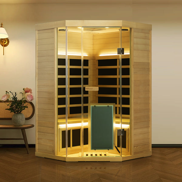 Wizzisaunas S07 2–3 Person Low EMF Infrared Sauna with Red Light Therapy