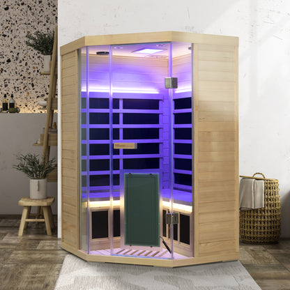 Wizzisaunas S07 2–3 Person Low EMF Infrared Sauna with Red Light Therapy