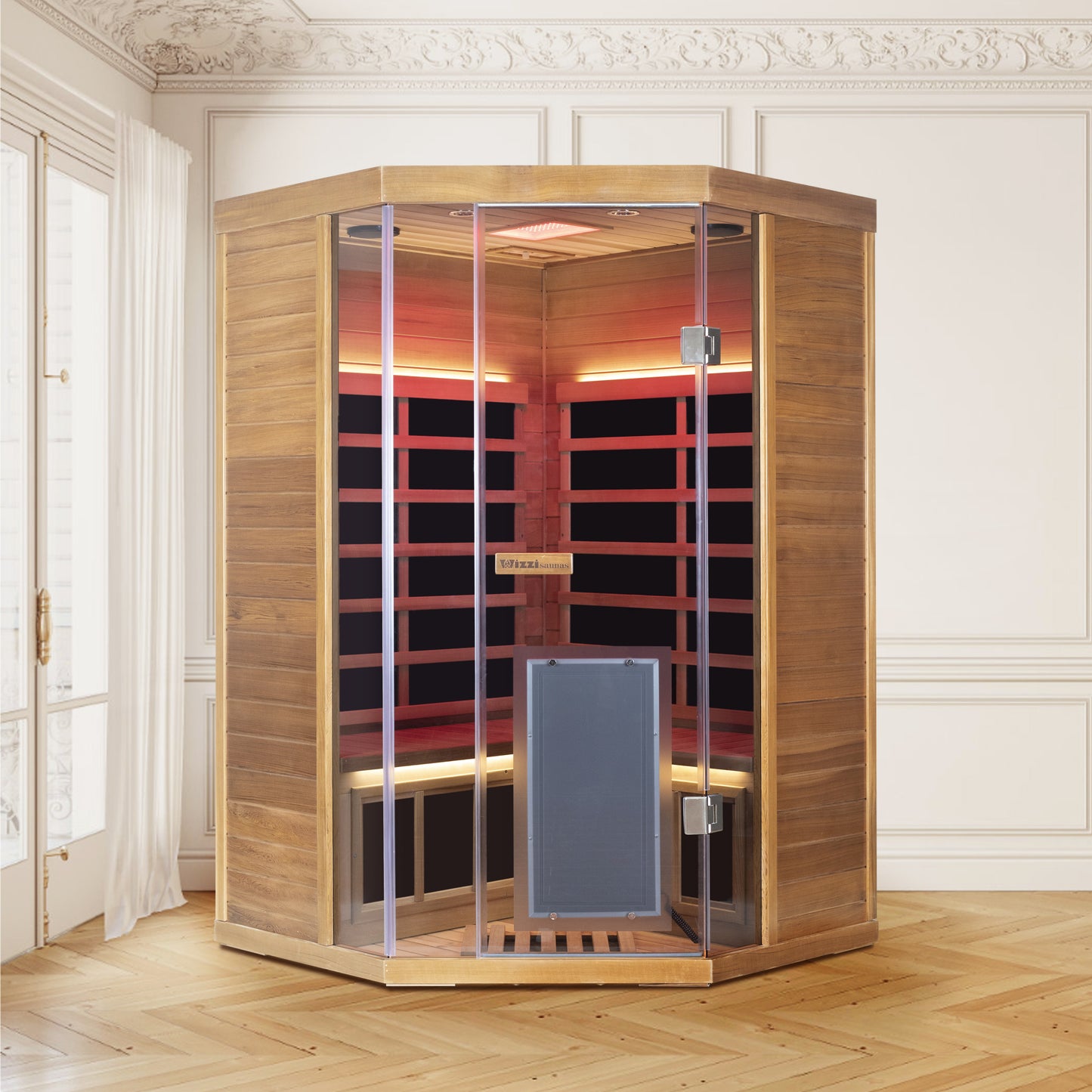 Wizzisaunas S07 2–3 Person Low EMF Infrared Sauna with Red Light Therapy