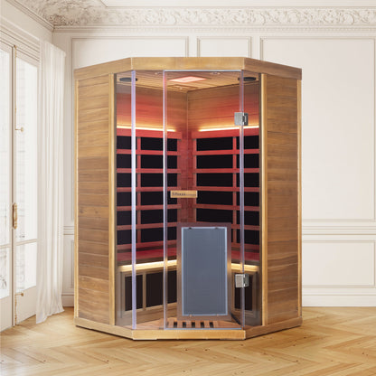 Wizzisaunas S07 2–3 Person Low EMF Infrared Sauna with Red Light Therapy