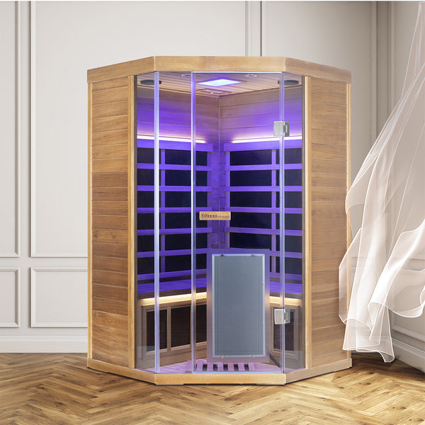 Wizzisaunas S07 2–3 Person Low EMF Infrared Sauna with Red Light Therapy