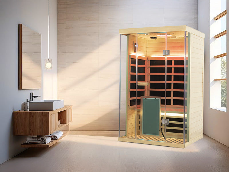 Wizzisaunas S02 2-Person Low EMF Infrared Sauna with Red Light Therapy