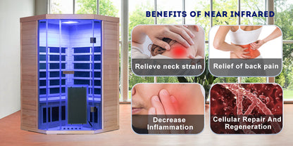 Wizzisaunas S07 2–3 Person Low EMF Infrared Sauna with Red Light Therapy