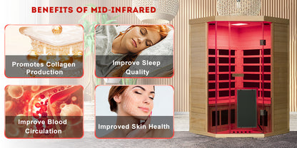 Wizzisaunas S07 2–3 Person Low EMF Infrared Sauna with Red Light Therapy