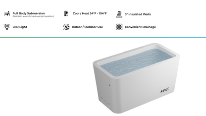 RevX Acrylic X Tub Cold Plunge with LUX High Performance Chiller and Filtration System