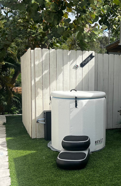RevX Inflatable Cold Plunge Barrel with Inflatable Steps