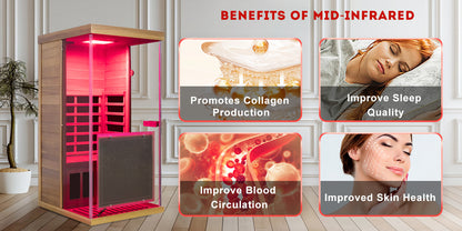 Wizzisaunas 909MX Low EMF Infrared Sauna with 4-Wavelength Red Light Therapy