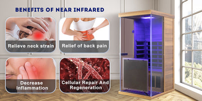Wizzisaunas 909MX Low EMF Infrared Sauna with 4-Wavelength Red Light Therapy