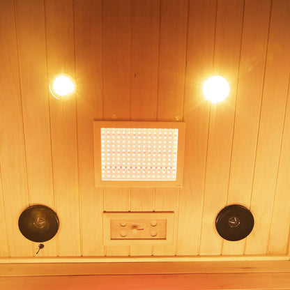 Wizzisaunas S02 2-Person Low EMF Infrared Sauna with Red Light Therapy