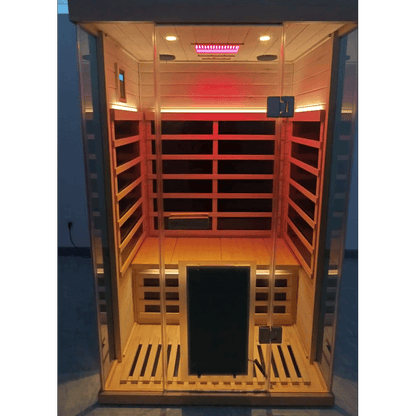 Wizzisaunas S02 2-Person Low EMF Infrared Sauna with Red Light Therapy