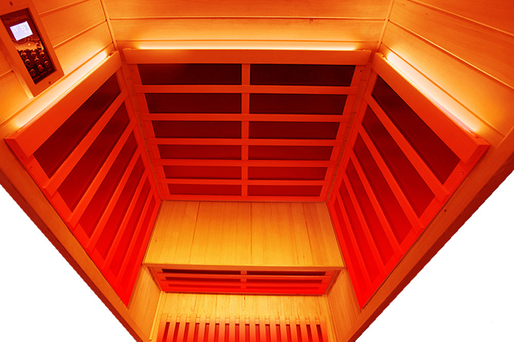 Wizzisaunas S02 2-Person Low EMF Infrared Sauna with Red Light Therapy