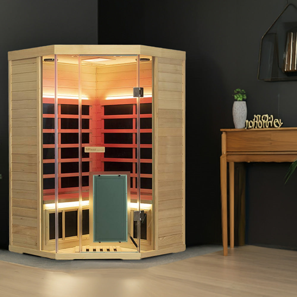 Wizzisaunas S07 2–3 Person Low EMF Infrared Sauna with Red Light Therapy