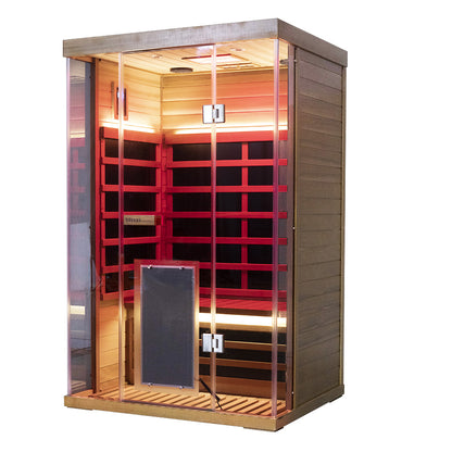 Wizzisaunas S02 2-Person Low EMF Infrared Sauna with Red Light Therapy