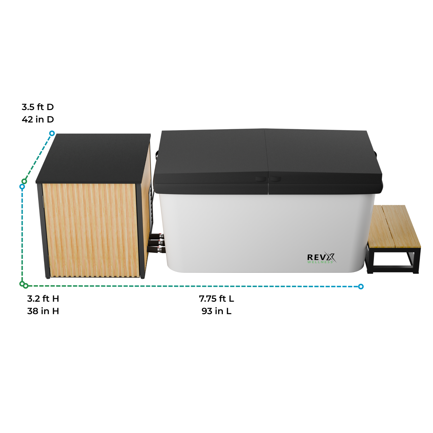 RevX Acrylic X Tub Cold Plunge with LUX High Performance Chiller and Filtration System