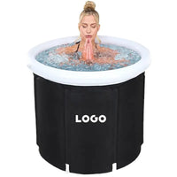 Large Ice Bath Tub Outdoor with Portable Bathtub Athletes Cold Water Therapy Tub Folding Bath Bucket PVC Spa Bathtub