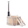 Wood Fired 4-Person to 5-Person 0-Jet Hot Tub and Ice Bath with Internal Stove Pine