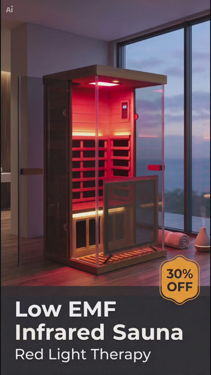 Wizzisaunas 909MX Low EMF Infrared Sauna with Red Light Therapy