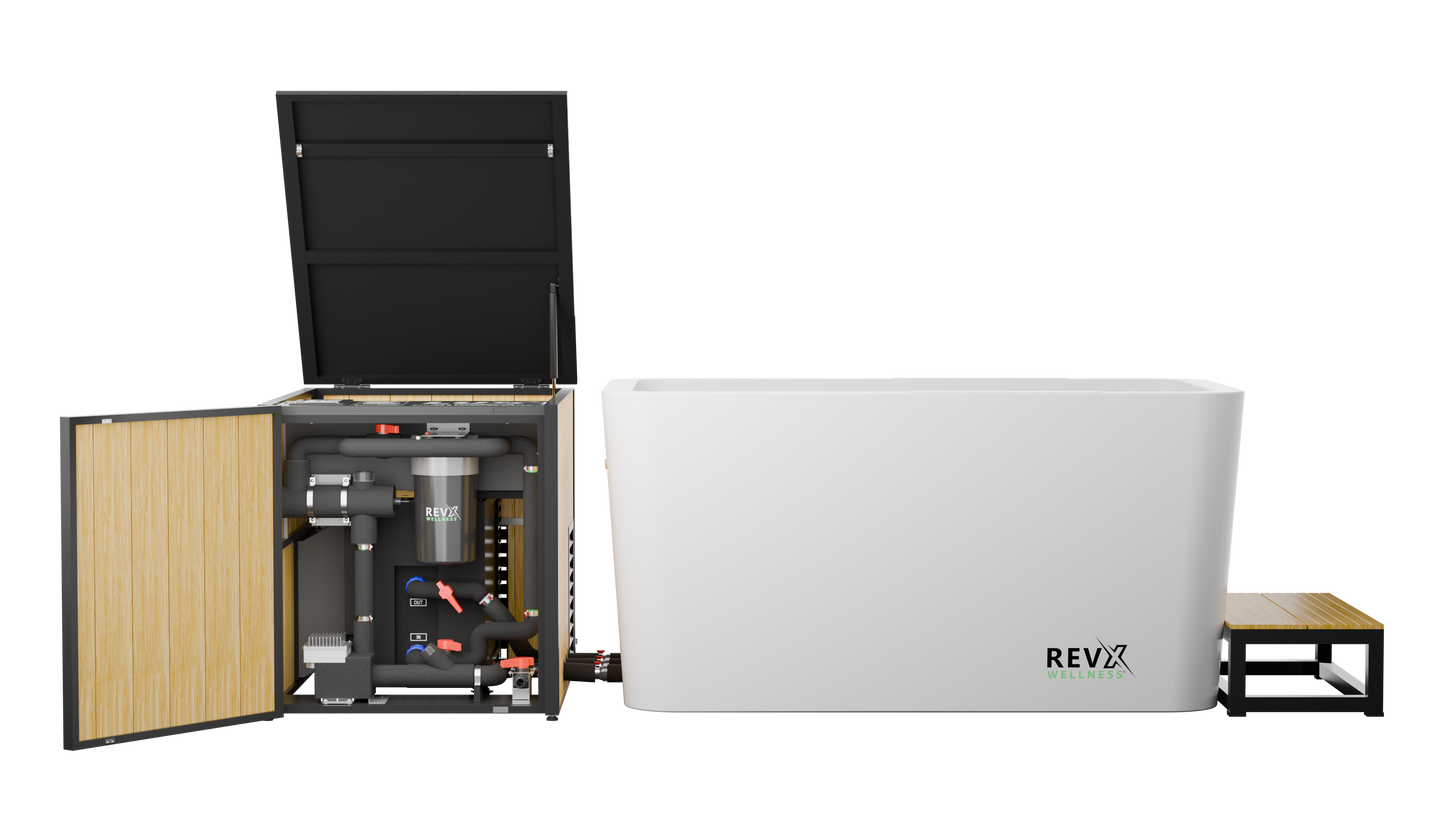 RevX Acrylic X Tub Cold Plunge with LUX High Performance Chiller and Filtration System