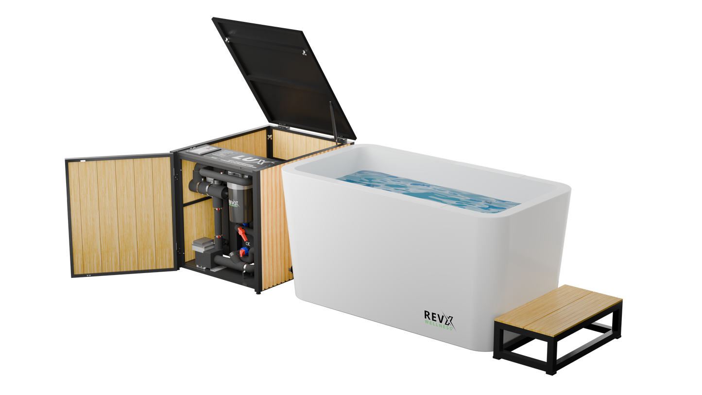 RevX Acrylic X Tub Cold Plunge with LUX High Performance Chiller and Filtration System