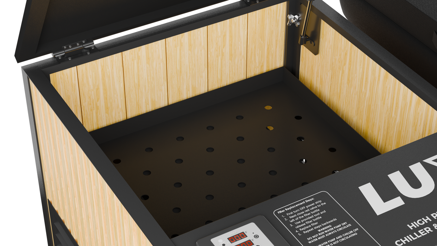RevX Acrylic X Tub Cold Plunge with LUX High Performance Chiller and Filtration System