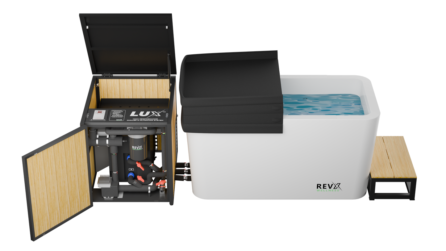 RevX Acrylic X Tub Cold Plunge with LUX High Performance Chiller and Filtration System