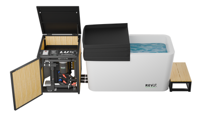 RevX Acrylic X Tub Cold Plunge with LUX High Performance Chiller and Filtration System